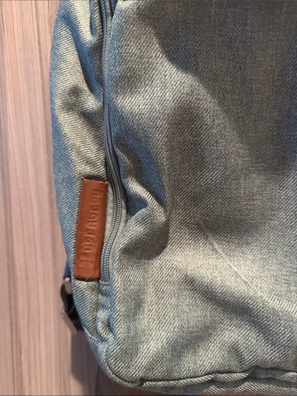 Everyday Green Canvas Backpack with Brown Trim